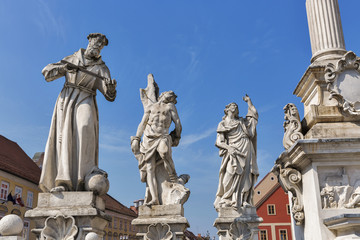 Plague Column statues in Maribor, Slovenia
