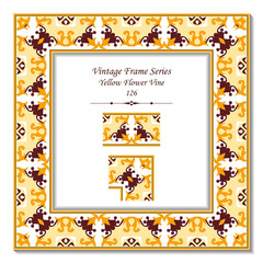 Vintage 3D frame 126 Yellow Flower Vine