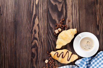 Fresh croissants and coffee
