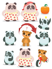 Fototapeta premium cartoon teddy bears family