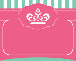 beauty pink background with crown vector image