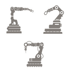 Vector illustration of industrial robotic arms.
Automated factory robotics.