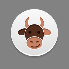 Cow icon. Farm animal vector illustration