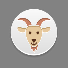 Goat icon. Farm animal vector illustration
