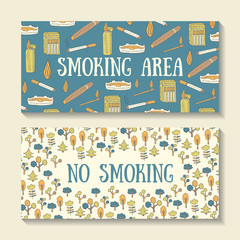 Naklejka premium Hand drawn doodle smoking signs 