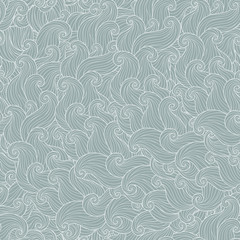 Hand drawn seamless wave  background.