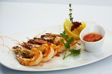 tiger prawns grille herbs and spices