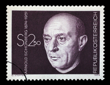 Stamp printed in Austria shows Arnold Schonberg, composer, circa 1974