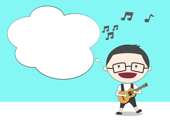 boy musician with guitar