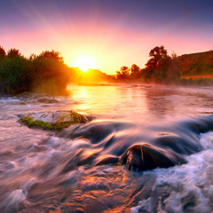 Misty morning on a river