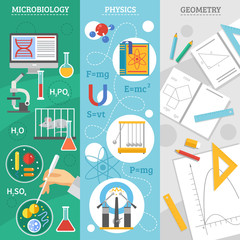 Science 3 Flat Banner Set