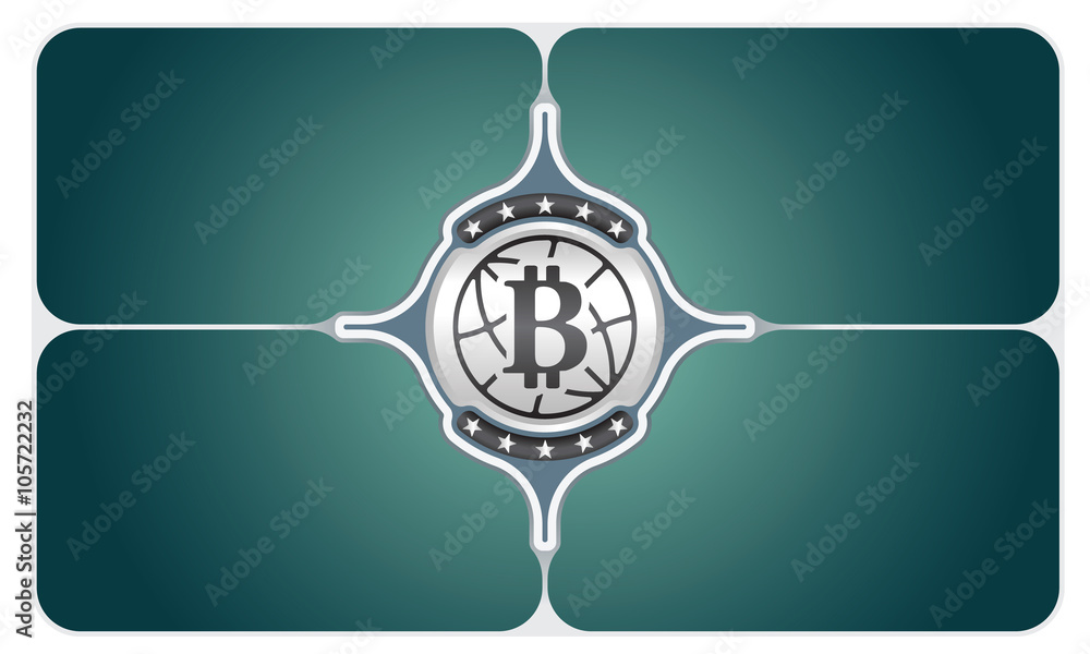 Poster vector frames for your text and bit coin symbol
