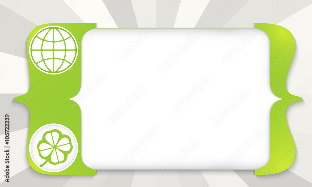 Poster abstract square brackets for entering text with globe icons and
