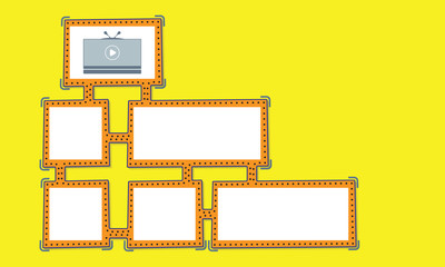 Abstract frame for your text and tv icon