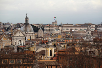 Fototapeta na wymiar View from Gianokolo hill, Rome, Italy 