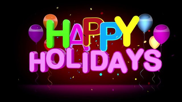Happy Holidays Advertising, with slow motion movements on dark background, seamless looping