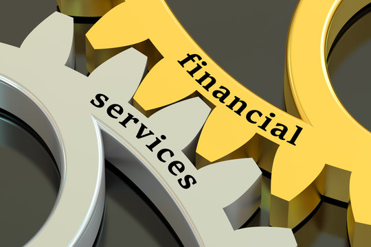 Financial Services Concept On The Gearwheels