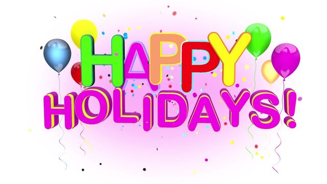 Happy Holidays Advertising Loop on White, with slow motion movements on light background, seamless