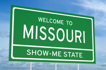 Welcome to Missouri state road sign