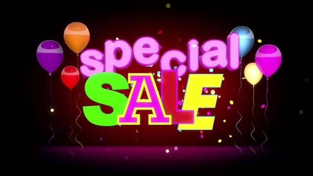 Special Sale Animation Campaign on dark background, seamless looping