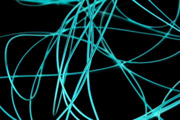 blue cable on a black background. The inversion
