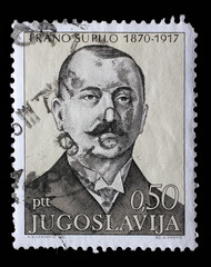 Stamp printed in Yugoslavia shows The 100th Anniversary of the Birth of Frano Supilo(1870-1917),...
