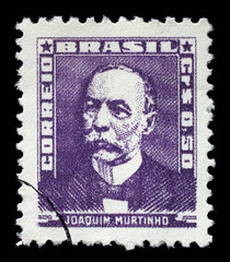 Stamp printed in Brazil, shows portrait of Joaquim Murtinho, with the same inscription, from the series Portraits, circa 1954