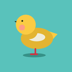Cute cartoon little chicken.Cartoon little chicken vector bird flat style.Chicken bird isolated on background.Chicken farm bird.Vector Cute Chicken character farm animal bird.Chick farm bird 