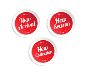 New Arrival, New Season & New Collection Stickers