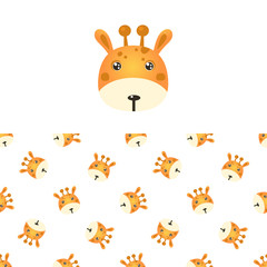 Giraffe Head Icon And Pattern