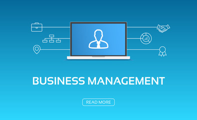 Business Management Laptop & Icons