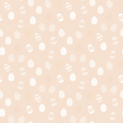 Easter eggs vector pattern flat style.Easter egg isolated vector seamless pattern on a beige background.Easter egg pattern for holiday design.Easter egg pattern flat modern style
