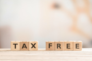 Tax free sign made of wood