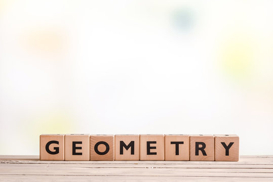 Geometry lessons sign on a table