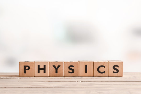 Physics sign on a desk