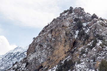 snow-capped mountains of the Tian Shan in winter