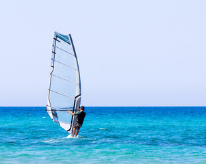 Windsurfer in the sea