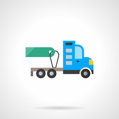 Truck tractor for sale flat color vector icon