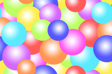 Playfull, funny colorful seamless pattern bokeh with bubbles / circles in different vibrant pastel colours. Suitable as background for birthday greeting card, web site wallpaper, poster etc. 