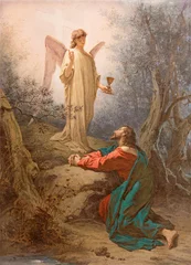 Photo sur Plexiglas Monument Rome - painting Christ in the Garden of Gethsemane  in church Basilica di Santi Giovanni e Paolo.