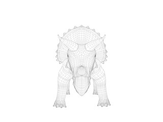 3d wireframe dinosaur