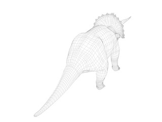 3d wireframe dinosaur