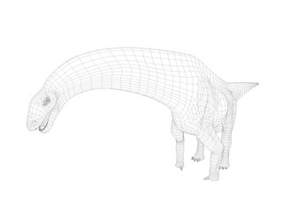 3d wireframe dinosaur