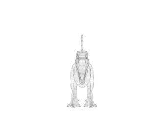 3d wireframe dinosaur