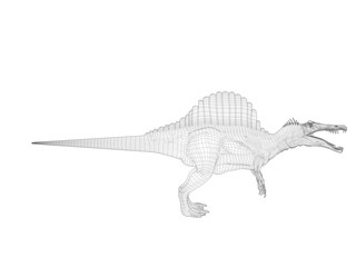 3d wireframe dinosaur