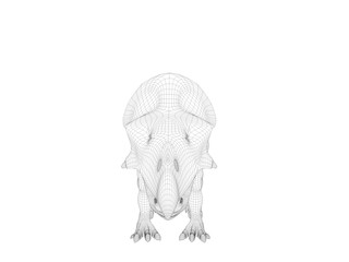 3d wireframe dinosaur