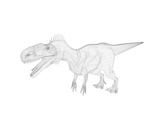 3d wireframe dinosaur