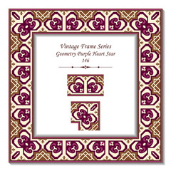 Vintage 3D frame 146 Geometry Purple Heart Star