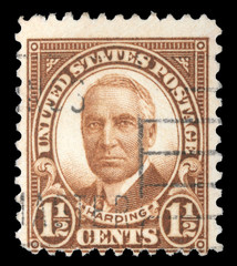 Stamp printed in United States. Displays the image of President Harding. United States - circa 1930-1931
