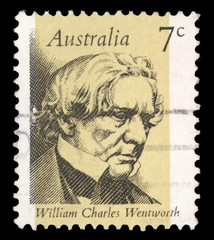 Stamp printed by Australia, shows William Charles Wentworth, circa 1973
